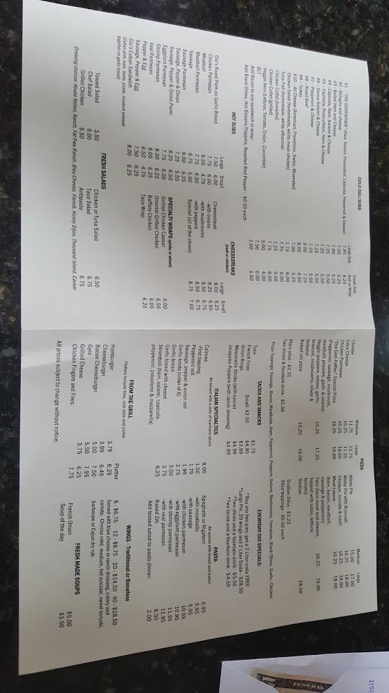 Giovanni's Menu image 3